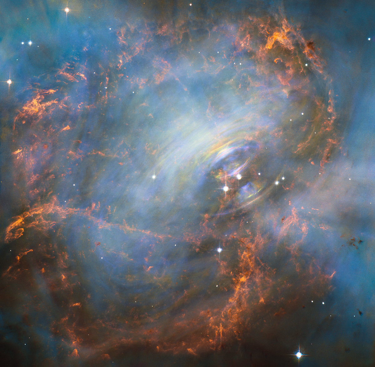 Moving heart of the Crab Nebula